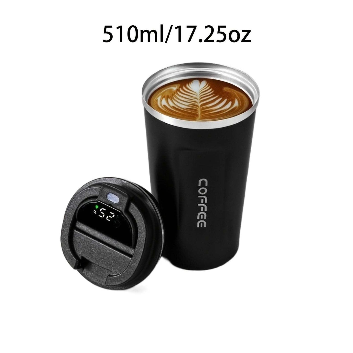 Travel Coffee Mug - Stainless Steel, with Digital Temp Display