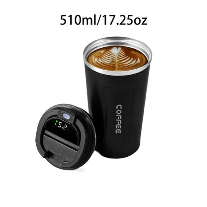 Travel Coffee Mug - Stainless Steel, with Digital Temp Display