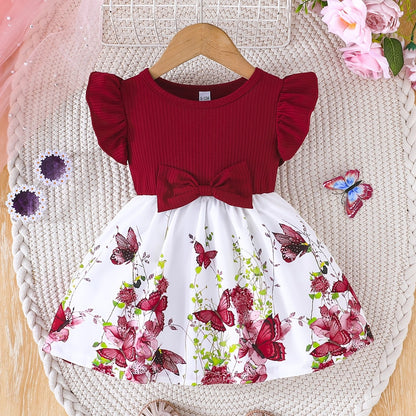 Floral Ruffle Sleeve Dress 