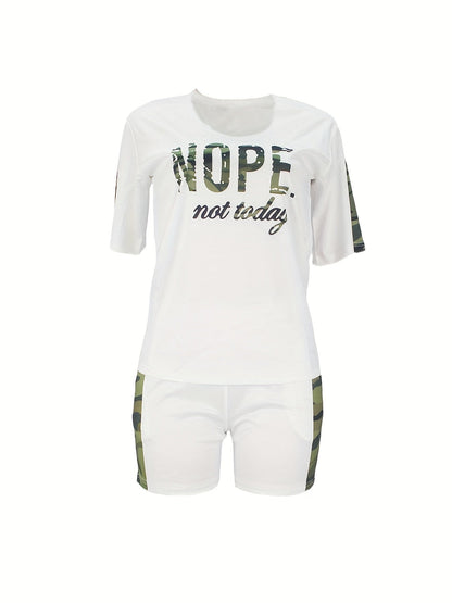 Patchwork Print Two-piece Set