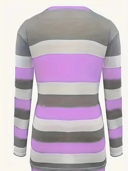 Fashion Striped Large Size T-shirt
