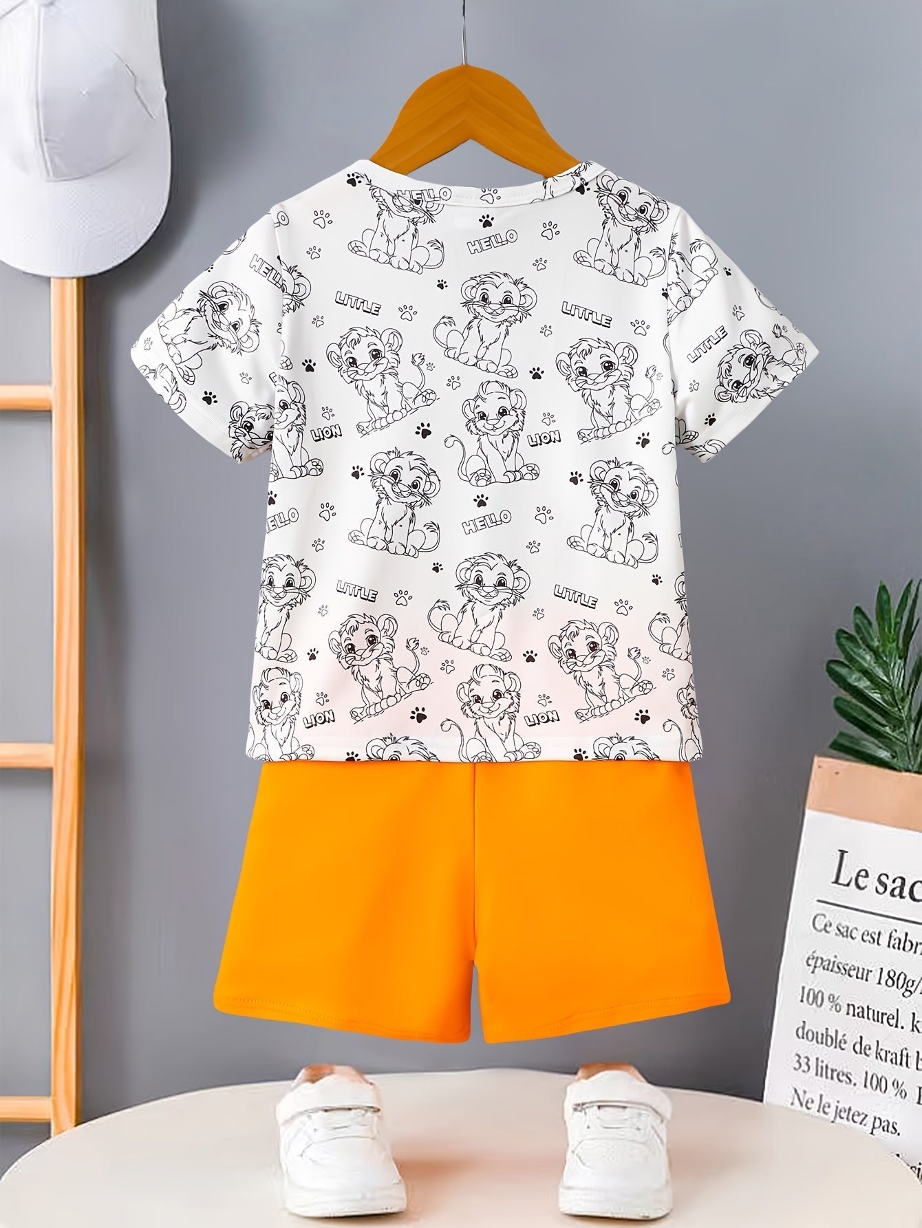Boys Little Lion Print T-Shirt and Shorts Set