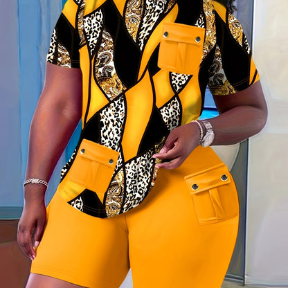 Fade Print Pocket Stitching Suit