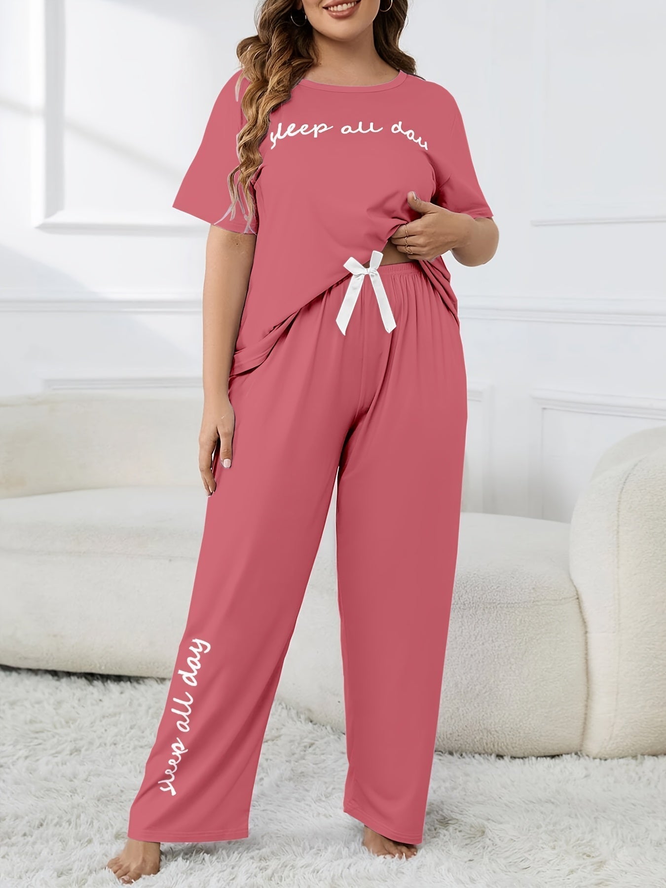 Plus Size Keep All Day Pajama Set - Elegant Comfort Wear