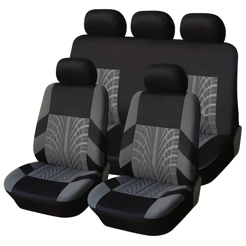 Luxury Linen 5-Seat Car Seat Covers, New Style, Premium, All-Season, Full Coverage, Integrated, Breathable, Auto Seat Protectors, Cushion Covers, Vehicle Interior Accessories, Polyester Fiber, Non-Textile Weaving, Fits Most M