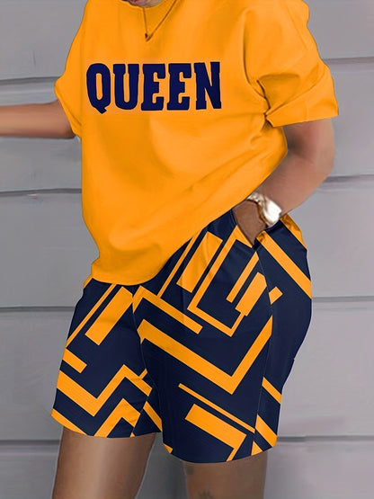 Patchwork Print Two-piece Set