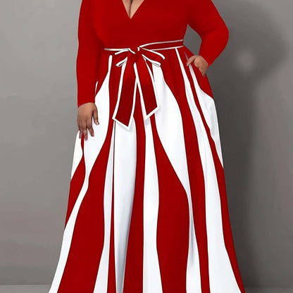 Maxi Dress - Elegant Plus Size, High Stretch Fashion