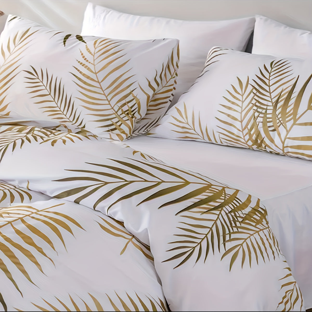 3 pcs Golden Leaf Duvet Cover Set