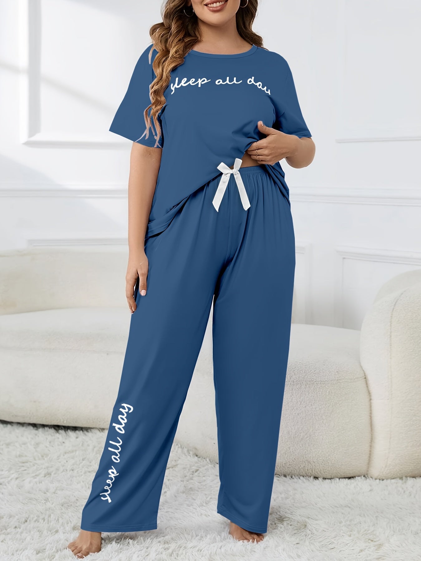 Plus Size Keep All Day Pajama Set - Elegant Comfort Wear