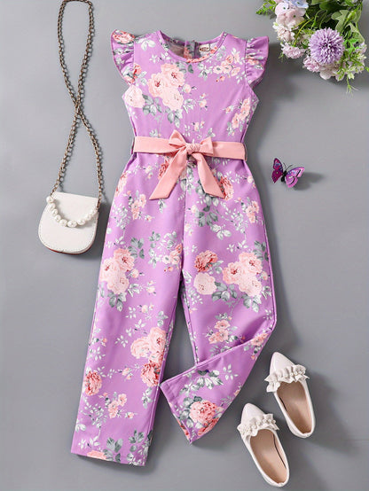 Girls Flutter Sleeve Jumpsuit