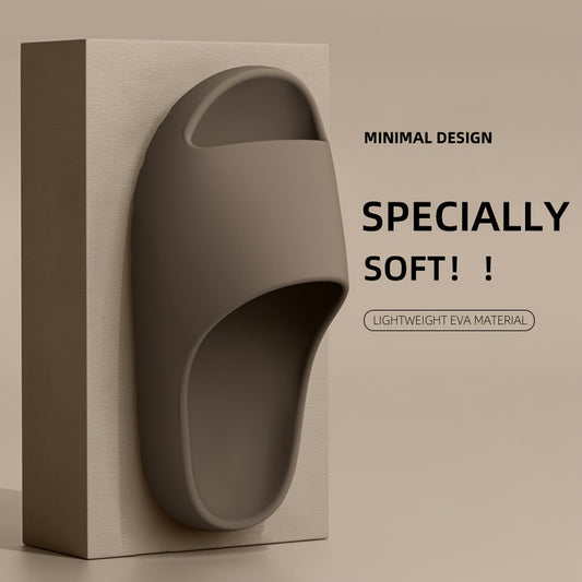 Unisex Soft Slides - Comfortable Indoor/Outdoor Flip-Flops with Non-Slip Textured Sole, Adjustable Ankle Strap, and Arch Support, Beige & Brown, Perfect for Casual Wear, Adjustable Comfort Slippers | Open Toe Design | EVA Mat