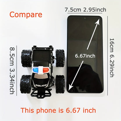 Rotatable Police Car Stunt Vehicle – 4WD Inertial Toy Fun