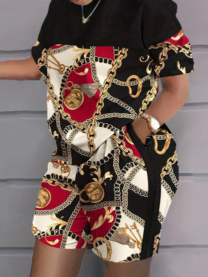 Patchwork Print Two-piece Set