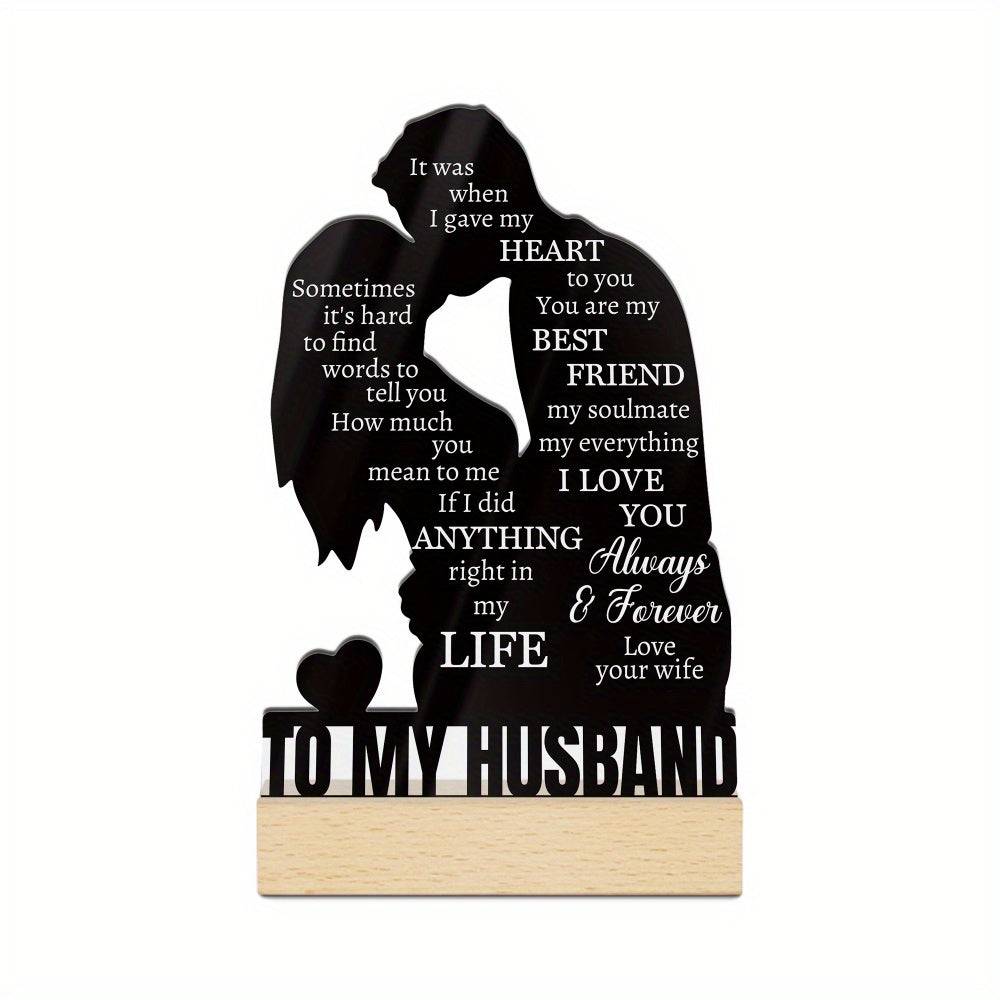 Table Decor Acrylic Sign Wooden Base for Home and Gift