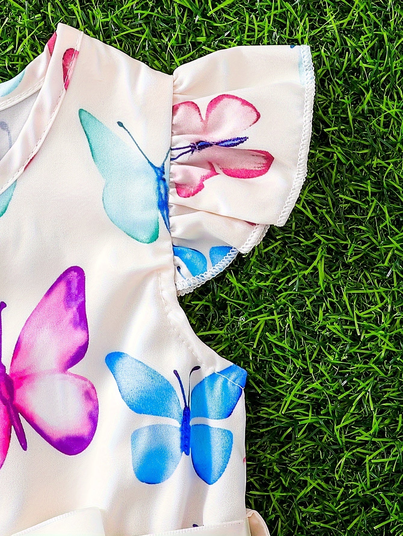 Girls Butterfly Print Dress and Hat Set - Adorable Holiday Outfit