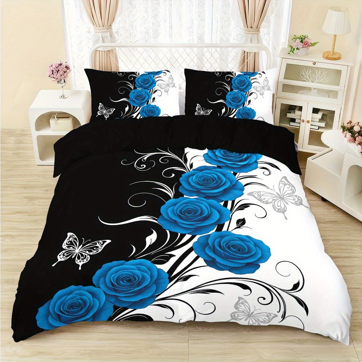3pcs set (1 duvet cover, 2 pillowcases, no filling) - Polyester
