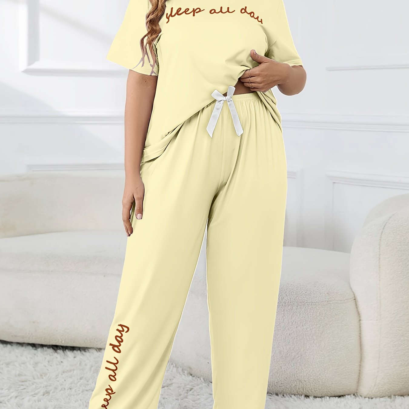 Plus Size Keep All Day Pajama Set - Elegant Comfort Wear