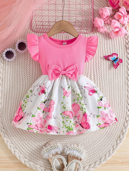 Floral Ruffle Sleeve Dress 