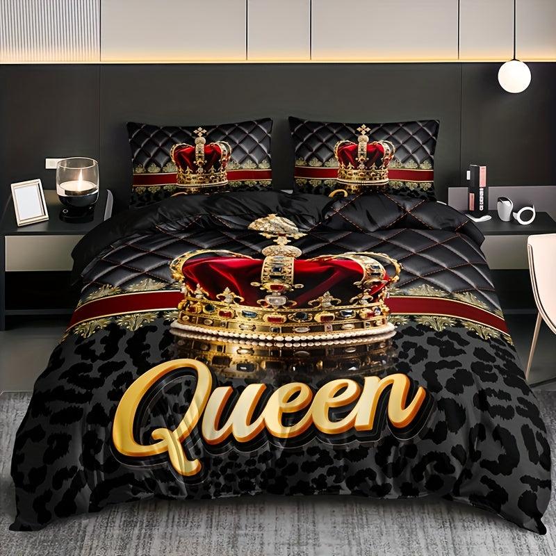 Leopard Print Quilt Cover Set - Stylish Home Decor,  Polyester