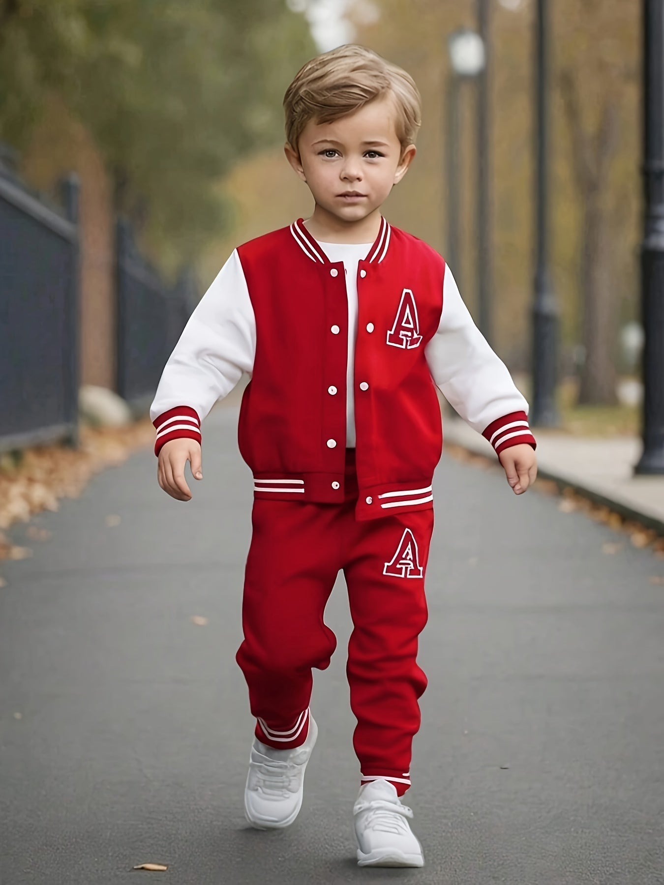 Boys 2 pcs Knit Baseball Suit - Stylish Fall/Winter Wear