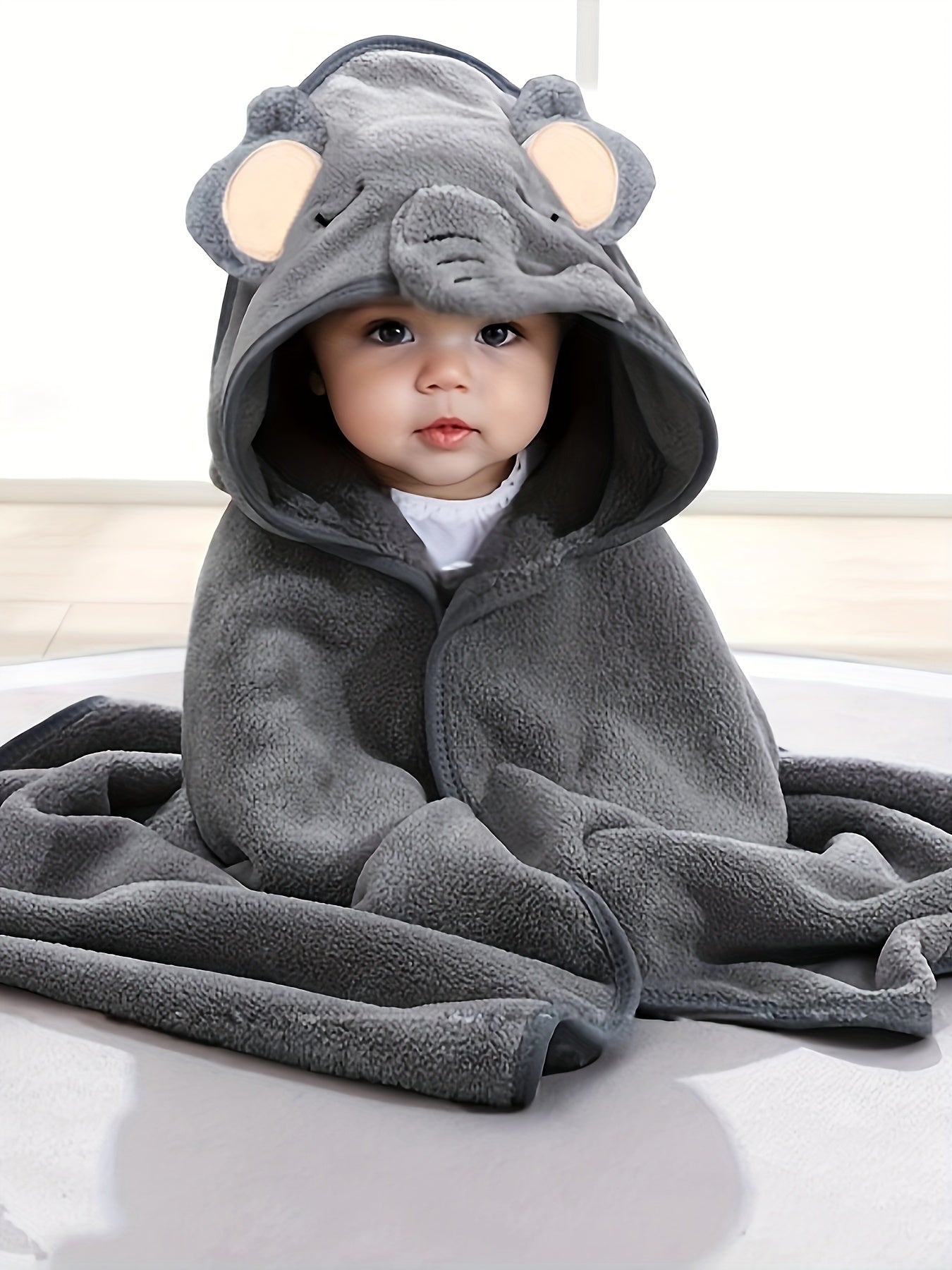 Elephant Hooded Baby Bathrobe and Hat 0-2 Years