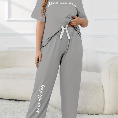 Plus Size Keep All Day Pajama Set - Elegant Comfort Wear