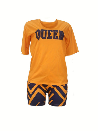 Patchwork Print Two-piece Set