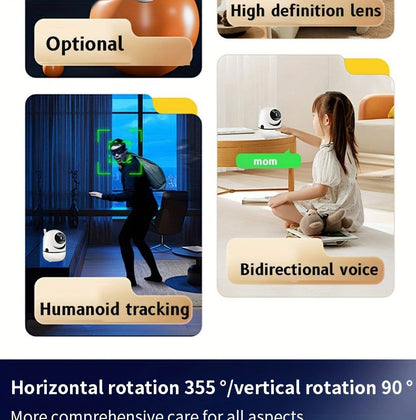 Wireless Home Security Camera -YIIYRY 1080P, Panoramic, 360-Degree