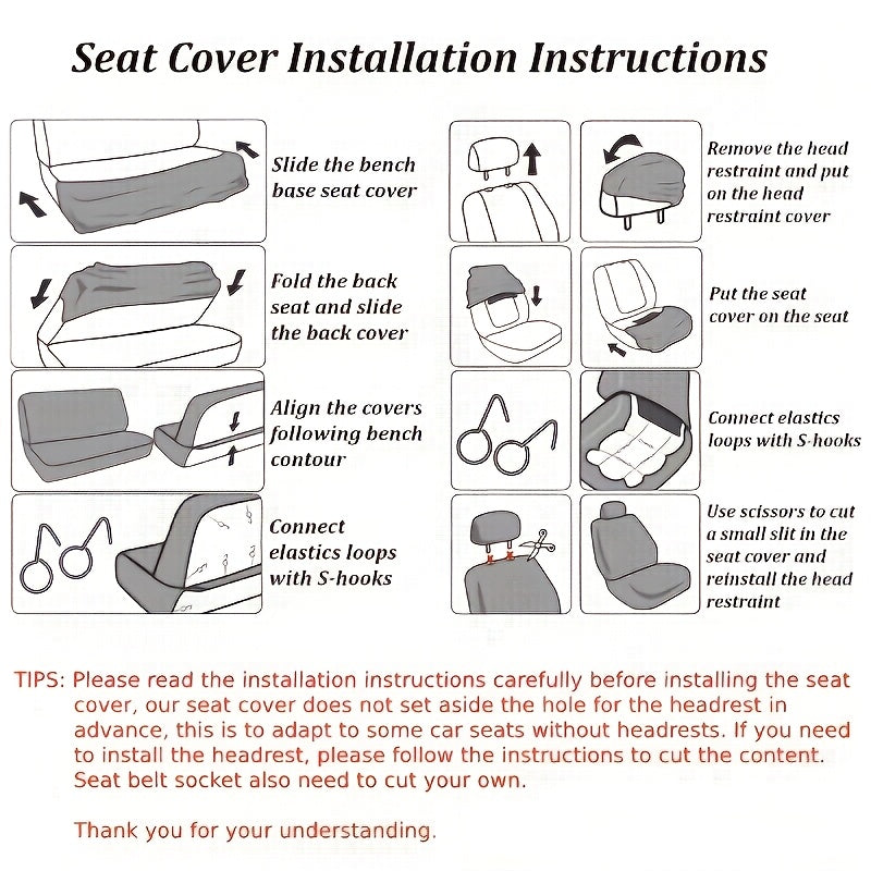 Luxury Linen 5-Seat Car Seat Covers, New Style, Premium, All-Season, Full Coverage, Integrated, Breathable, Auto Seat Protectors, Cushion Covers, Vehicle Interior Accessories, Polyester Fiber, Non-Textile Weaving, Fits Most M