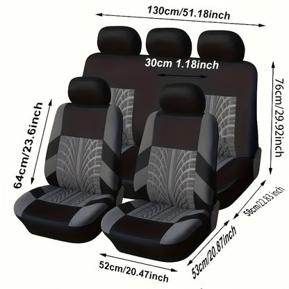 Luxury Linen 5-Seat Car Seat Covers, New Style, Premium, All-Season, Full Coverage, Integrated, Breathable, Auto Seat Protectors, Cushion Covers, Vehicle Interior Accessories, Polyester Fiber, Non-Textile Weaving, Fits Most M