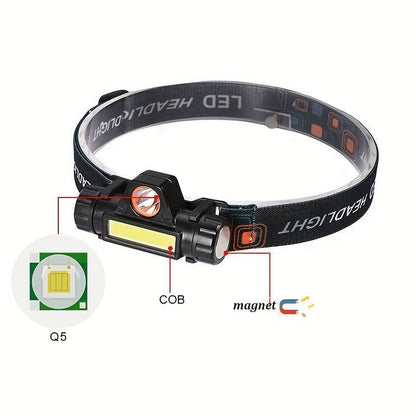 USB Charging Headlight - COB LED for Outdoor and Emergency Use