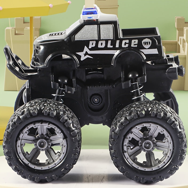 Rotatable Police Car Stunt Vehicle – 4WD Inertial Toy Fun