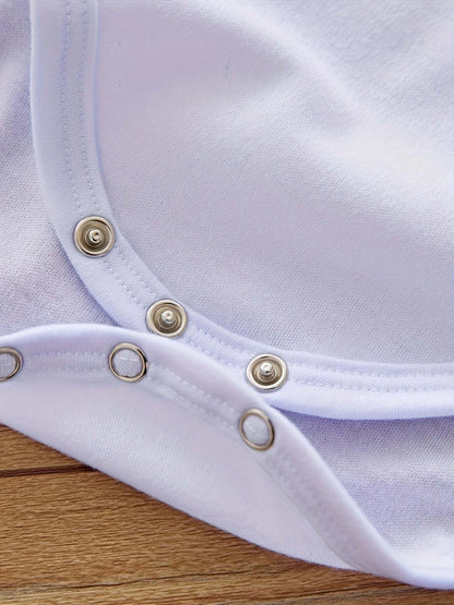 Pink Baby Bodysuit - Soft Polyester Crown & Heart Print Ideal