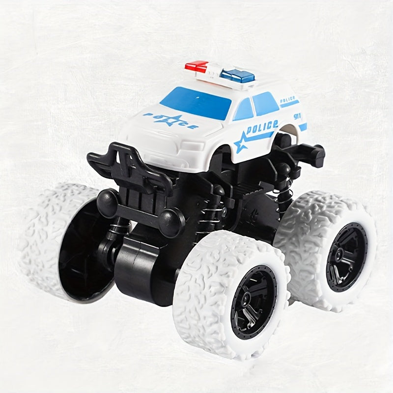 Rotatable Police Car Stunt Vehicle – 4WD Inertial Toy Fun