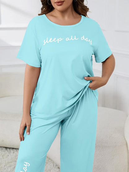 Plus Size Keep All Day Pajama Set - Elegant Comfort Wear