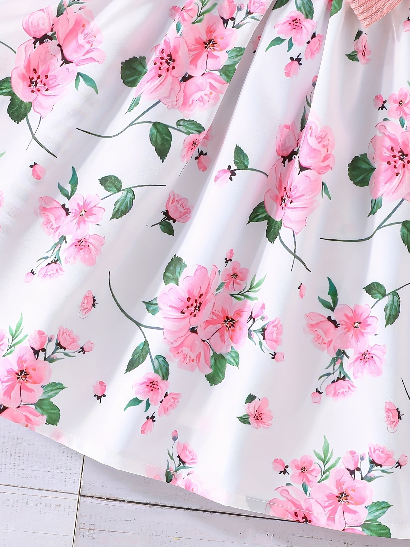 Girl Flower Print Vest Dress and Solid Jacket